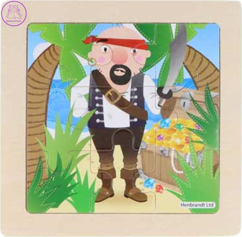 Dřevěné puzzle Pirát 9 dílků Dřevěné puzzle Pirát 9 dílků