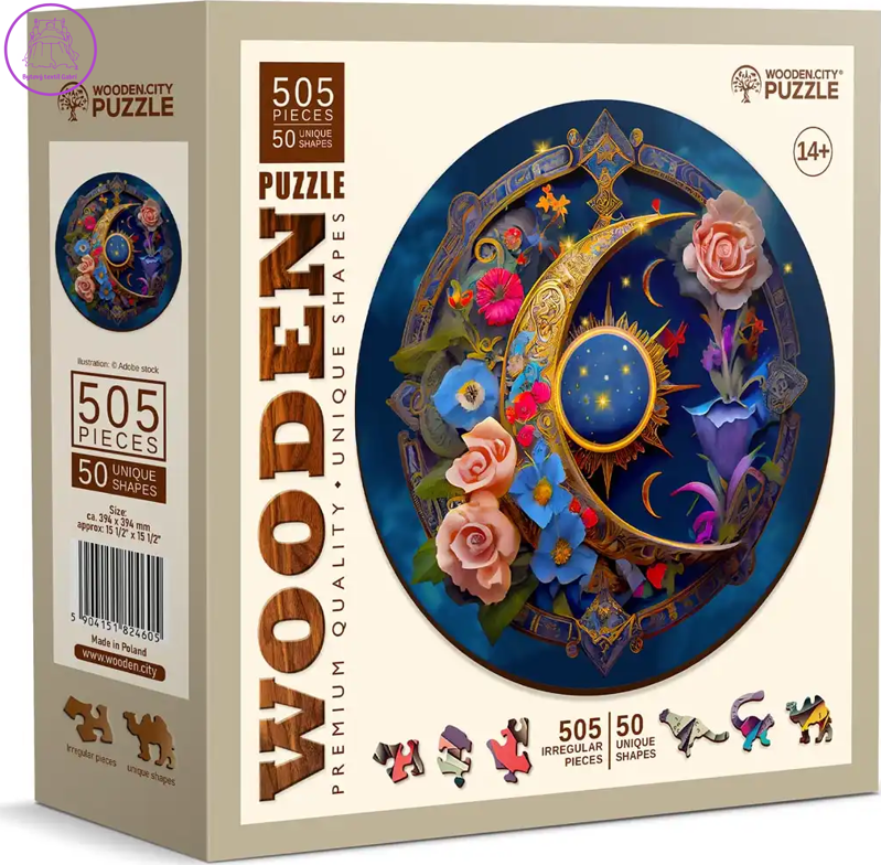 WOODEN CITY Dřevěné puzzle Květinový Měsíc 505 dílků EKO