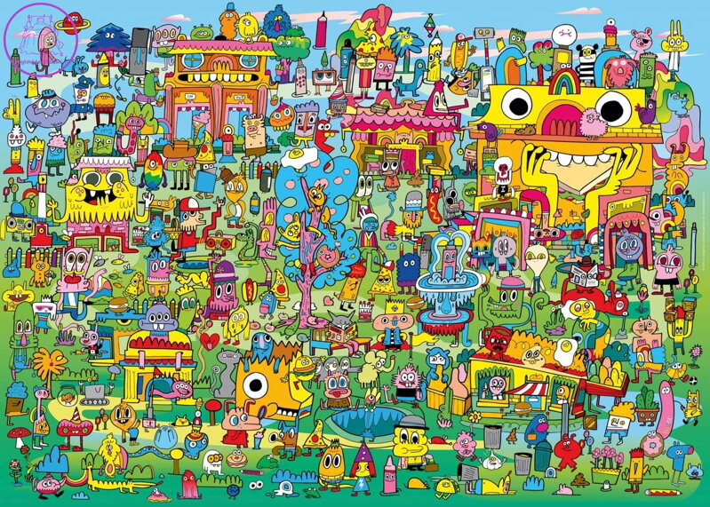 HEYE Puzzle Pens are my Friends: Doodle Village 1000 dílků