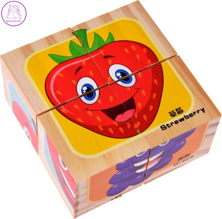 Obrázkové kostky Ovoce, 4 kostky