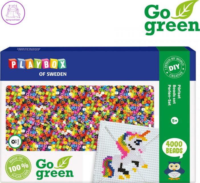 PLAYBOX Zažehlovací korálky Go Green Sada 4000ks