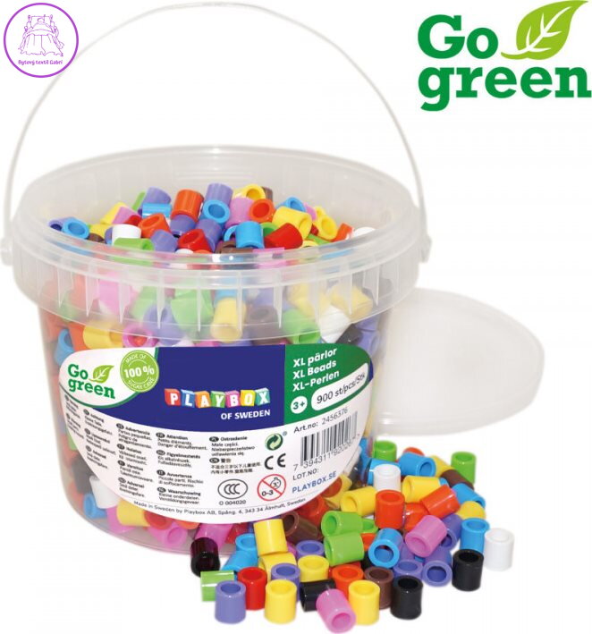 PLAYBOX Zažehlovací korálky Go Green v kbelíku XL 900ks PLAYBOX Zažehlovací korálky Go Green v kbelíku XL 900ks