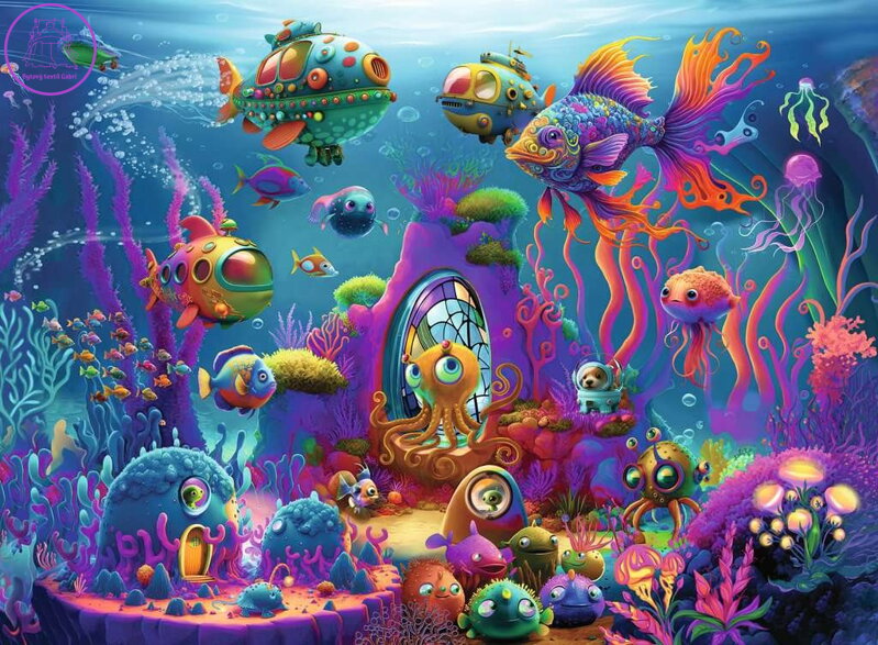 RAVENSBURGER Puzzle Mimozemšťani v oceánu XXL 150 dílků RAVENSBURGER Puzzle Mimozemšťani v oceánu XXL 150 dílků