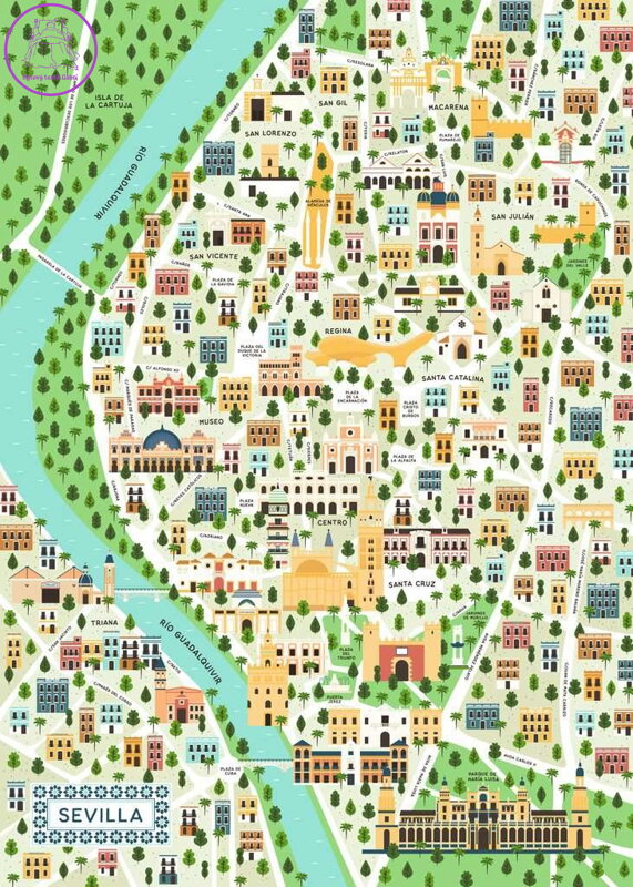 RAVENSBURGER Puzzle Mapa Sevilly 1000 dílků RAVENSBURGER Puzzle Mapa Sevilly 1000 dílků