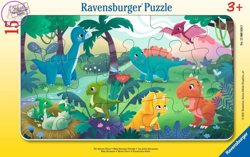 RAVENSBURGER Puzzle Roztomilí dinosauři 15 dílků RAVENSBURGER Puzzle Roztomilí dinosauři 15 dílků