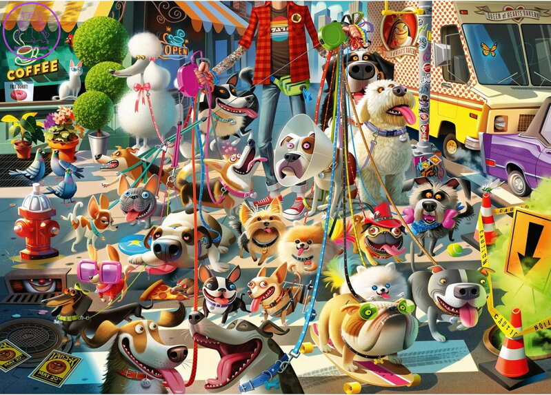 RAVENSBURGER Puzzle Venčení psů 1000 dílků