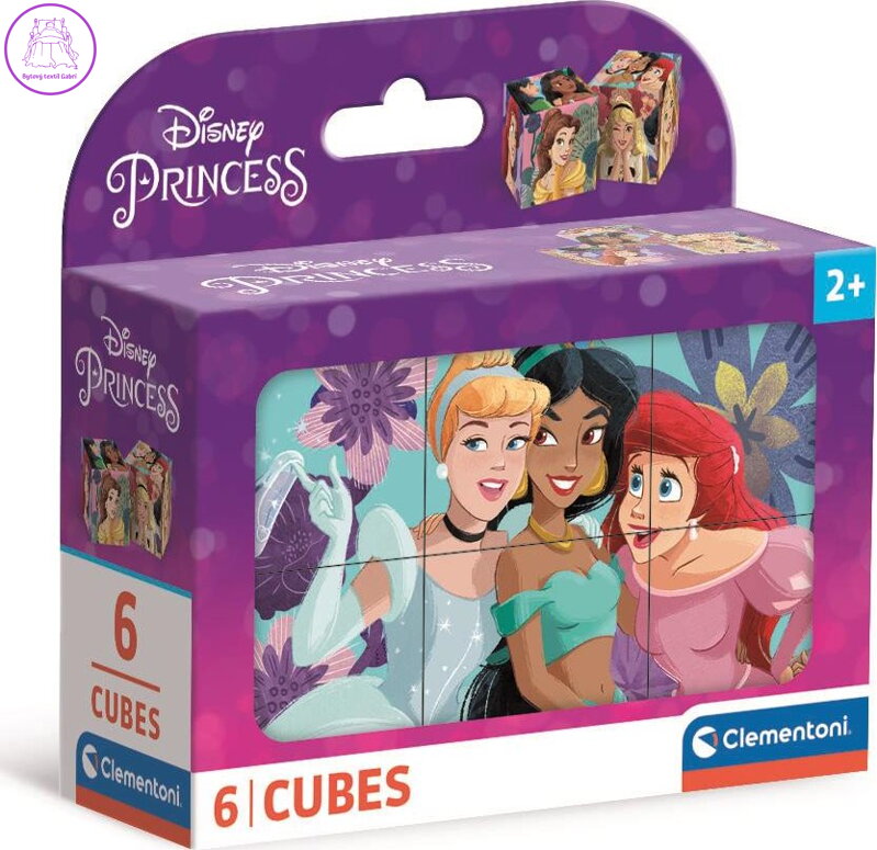 CLEMENTONI Obrázkové kostky Disney princezny, 6 kostek CLEMENTONI Obrázkové kostky Disney princezny, 6 kostek