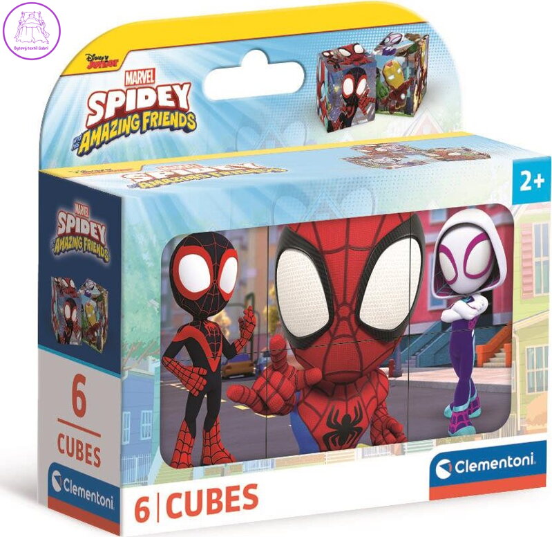 CLEMENTONI Obrázkové kostky Spidey a jeho úžasní přátelé, 6 kostek CLEMENTONI Obrázkové kostky Spidey a jeho úžasní přátelé, 6 kostek