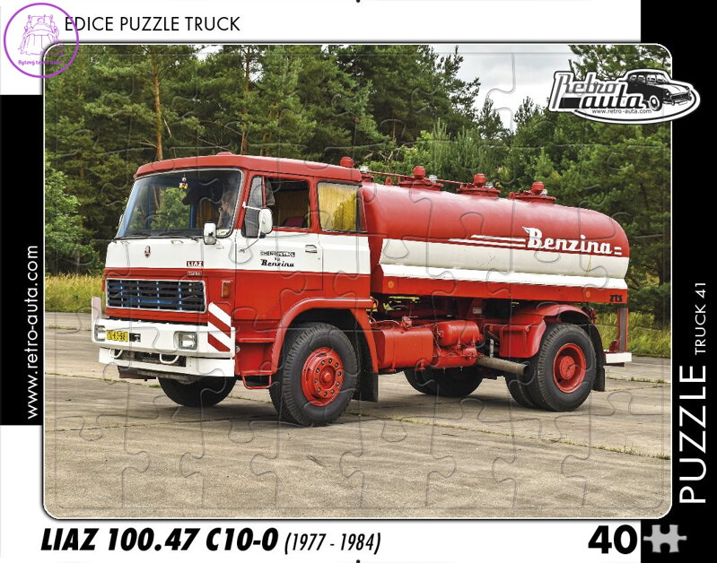 RETRO-AUTA Puzzle TRUCK č.41 Liaz 100.47 C10-0 (1977 - 1984) 40 dílků RETRO-AUTA Puzzle TRUCK č.41 Liaz 100.47 C10-0 (1977 - 1984) 40 dílků