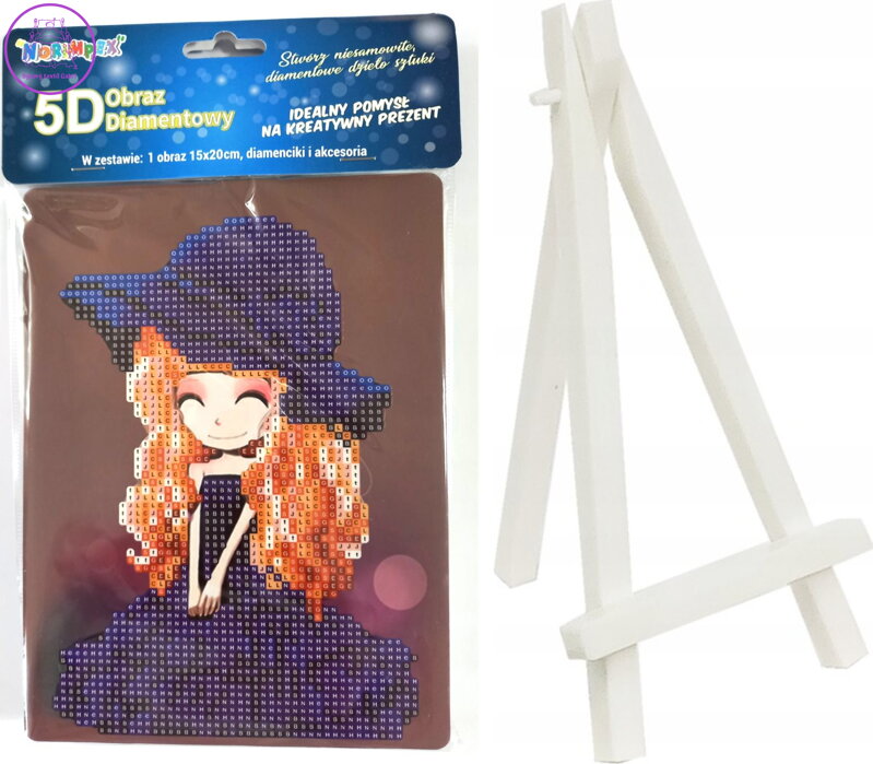 Norimpex Diamantové malování Dívka 15x20cm se stojánkem