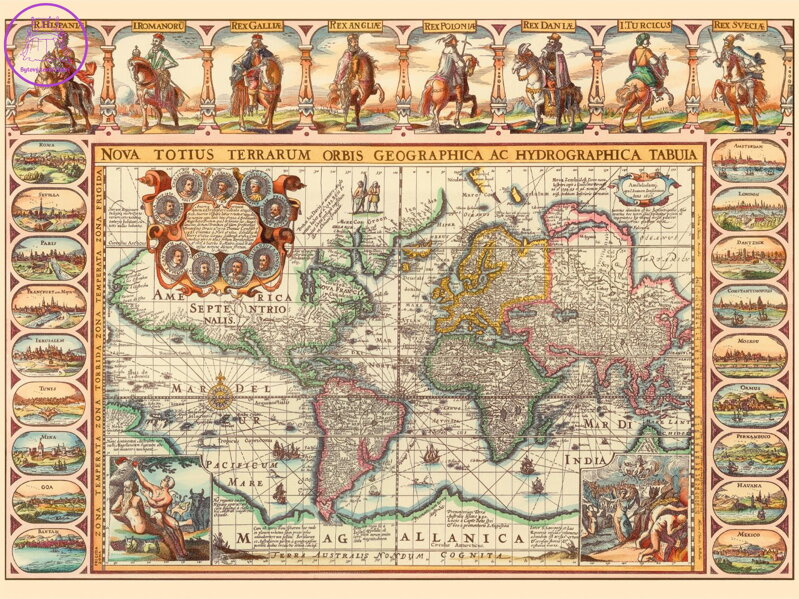 DINO Puzzle Historická mapa světa 2000 dílků DINO Puzzle Historická mapa světa 2000 dílků