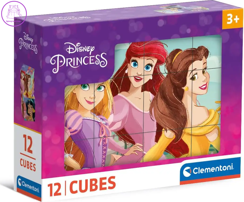CLEMENTONI Obrázkové kostky Disney princezny, 12 kostek CLEMENTONI Obrázkové kostky Disney princezny, 12 kostek
