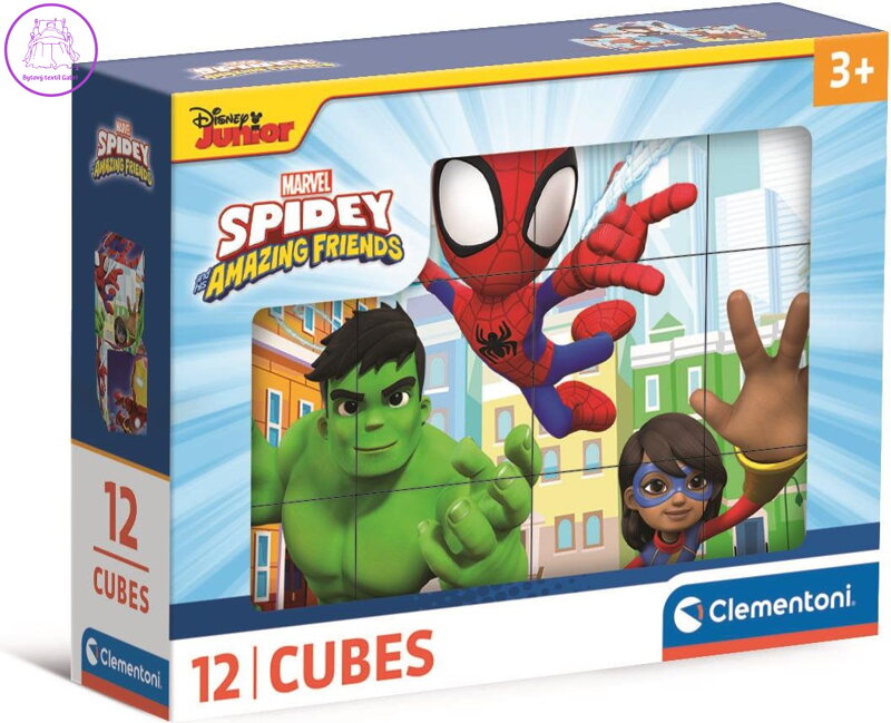 CLEMENTONI Obrázkové kostky Spidey a jeho úžasní přátelé, 12 kostek CLEMENTONI Obrázkové kostky Spidey a jeho úžasní přátelé, 12 kostek