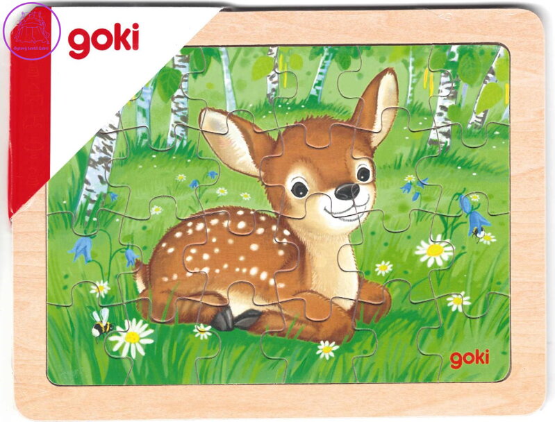 GOKI Dřevěné puzzle Lesní zvířátka: Koloušek 24 dílků