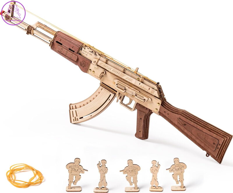 ROBOTIME Rokr 3D dřevěné puzzle AK-47 Assault Rifle 315 dílků