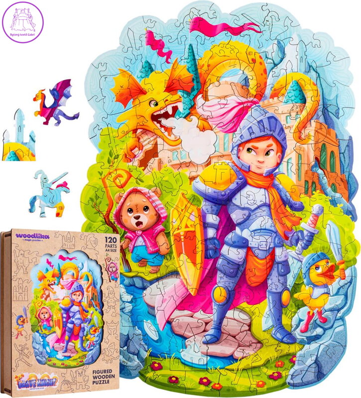 WOODLIKA Dřevěné puzzle Statečný rytíř 120 dílků