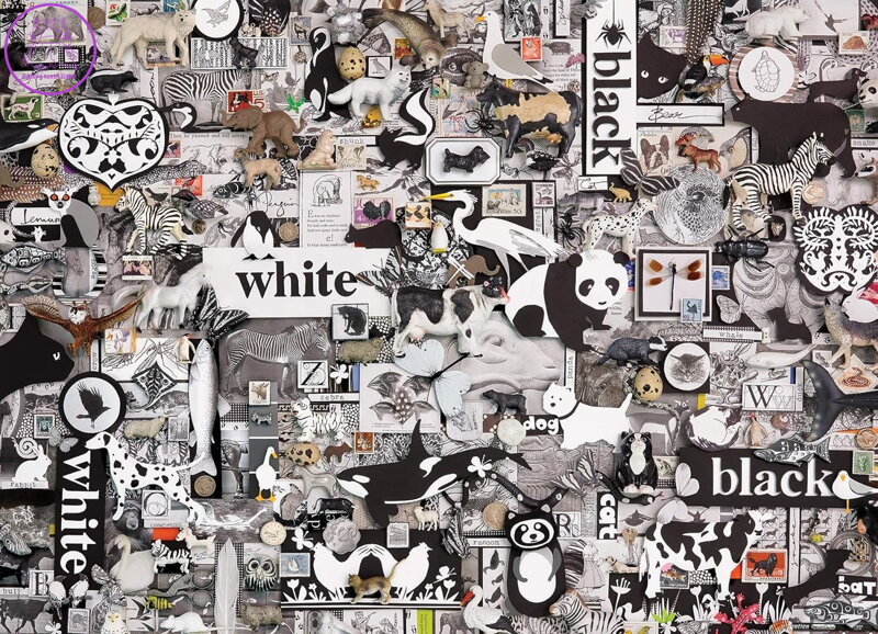 COBBLE HILL Puzzle Černá a bílá: Zvířata 1000 dílků COBBLE HILL Puzzle Černá a bílá: Zvířata 1000 dílků