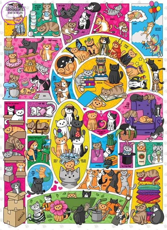 COBBLE HILL Puzzle Doodlecats 1000 dílků COBBLE HILL Puzzle Doodlecats 1000 dílků