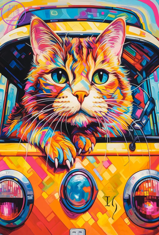 CASTORLAND Puzzle Kočka na cestách autobusem 100 dílků CASTORLAND Puzzle Kočka na cestách autobusem 100 dílků