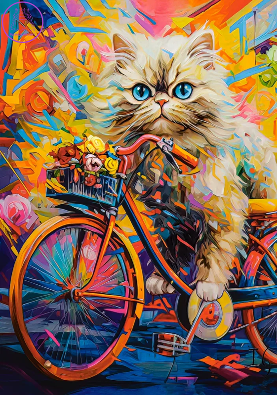 CASTORLAND Puzzle Kočka na kole 180 dílků CASTORLAND Puzzle Kočka na kole 180 dílků