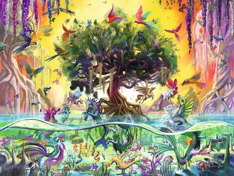 RAVENSBURGER Puzzle Jednorožec z jezera a jeho přátelé 1500 dílků RAVENSBURGER Puzzle Jednorožec z jezera a jeho přátelé 1500 dílků