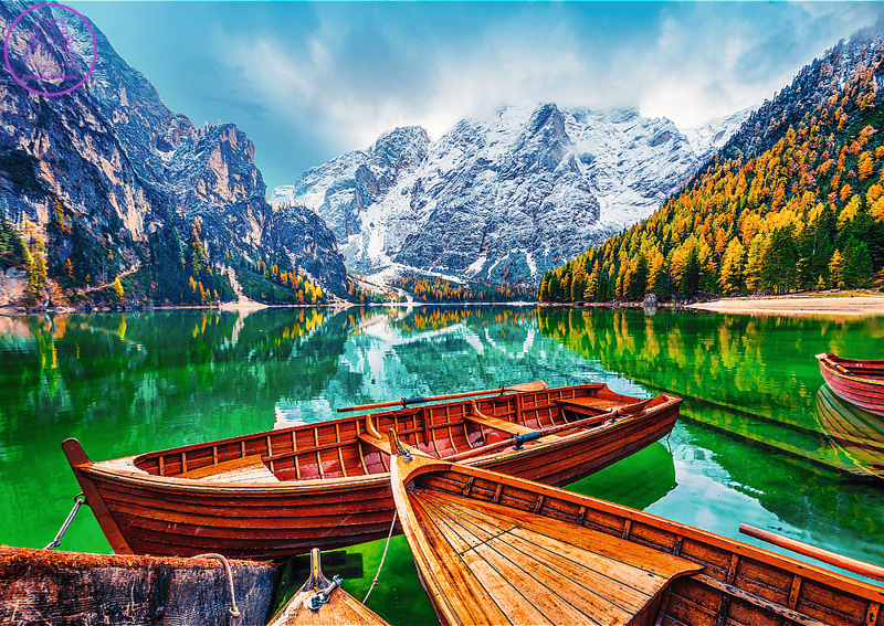 TREFL Puzzle Jezero Braies, Itálie 500 dílků TREFL Puzzle Jezero Braies, Itálie 500 dílků