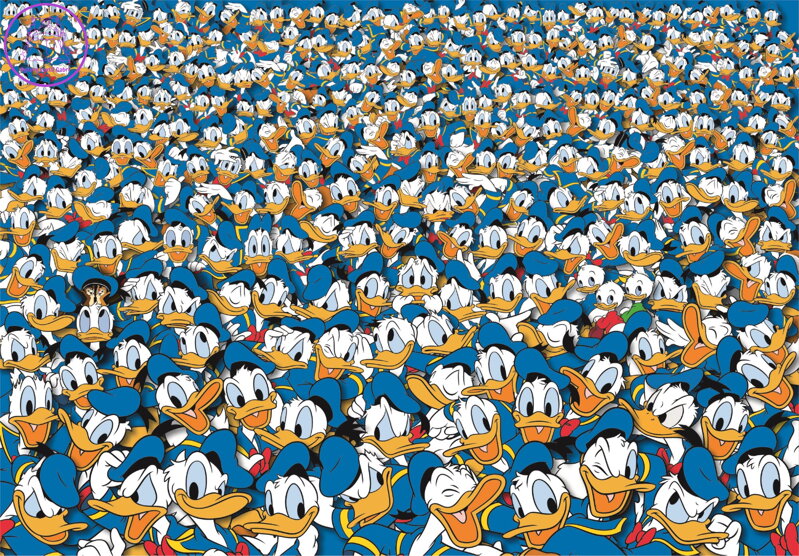 CLEMENTONI Puzzle Impossible: Kačer Donald 1000 dílků