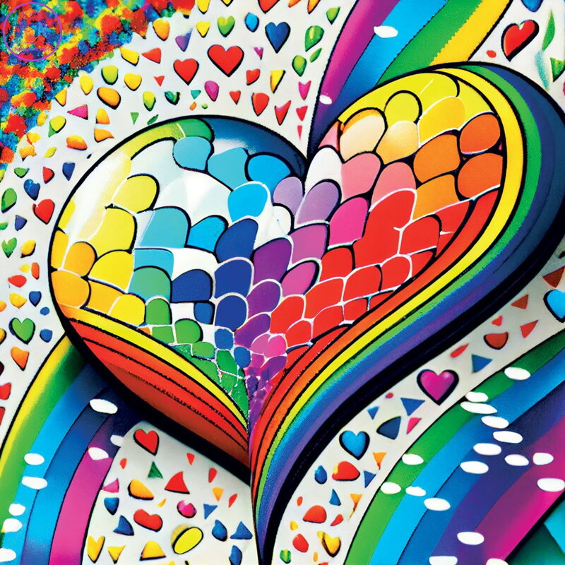 YAZZ Čtvercové puzzle Mozaikové srdce 1023 dílků YAZZ Čtvercové puzzle Mozaikové srdce 1023 dílků