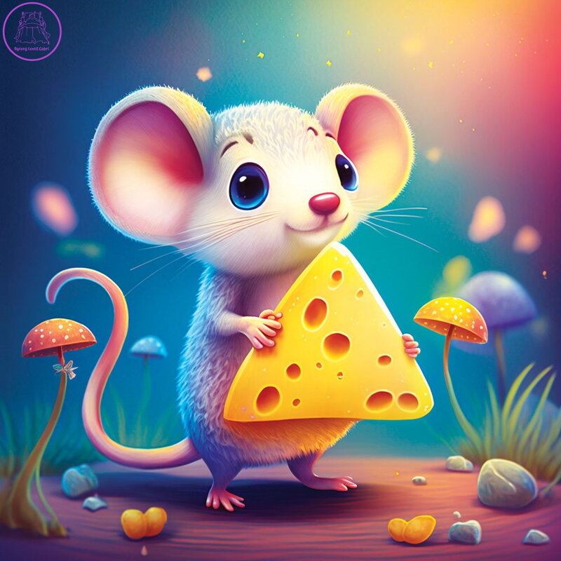 YAZZ Čtvercové puzzle Roztomilá myška 1023 dílků YAZZ Čtvercové puzzle Roztomilá myška 1023 dílků