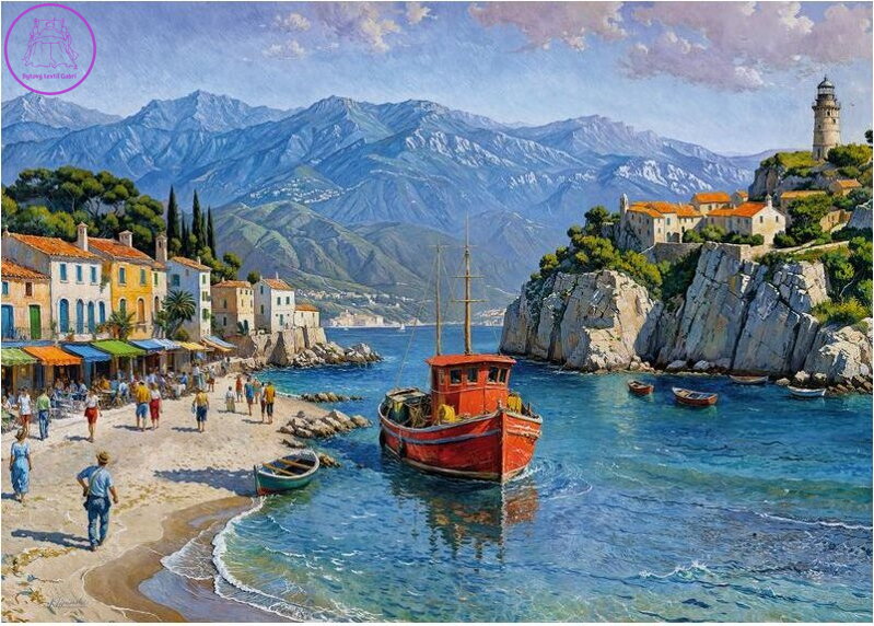 CHERRY PAZZI Puzzle Vesnička u moře 1000 dílků CHERRY PAZZI Puzzle Vesnička u moře 1000 dílků