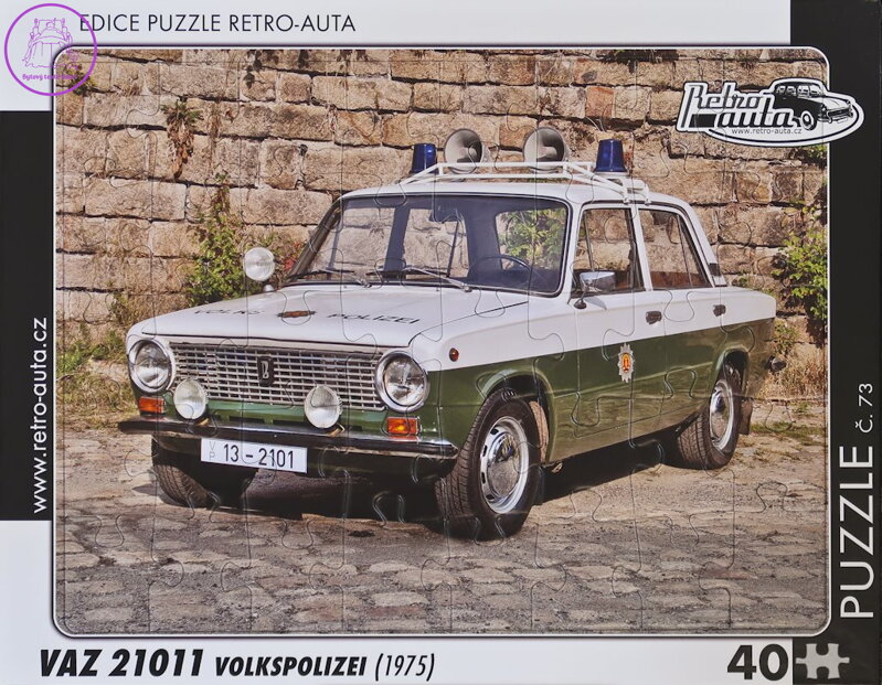 RETRO-AUTA Puzzle č.73 VAZ 21011 Volkspolizei (1975) 40 dílků