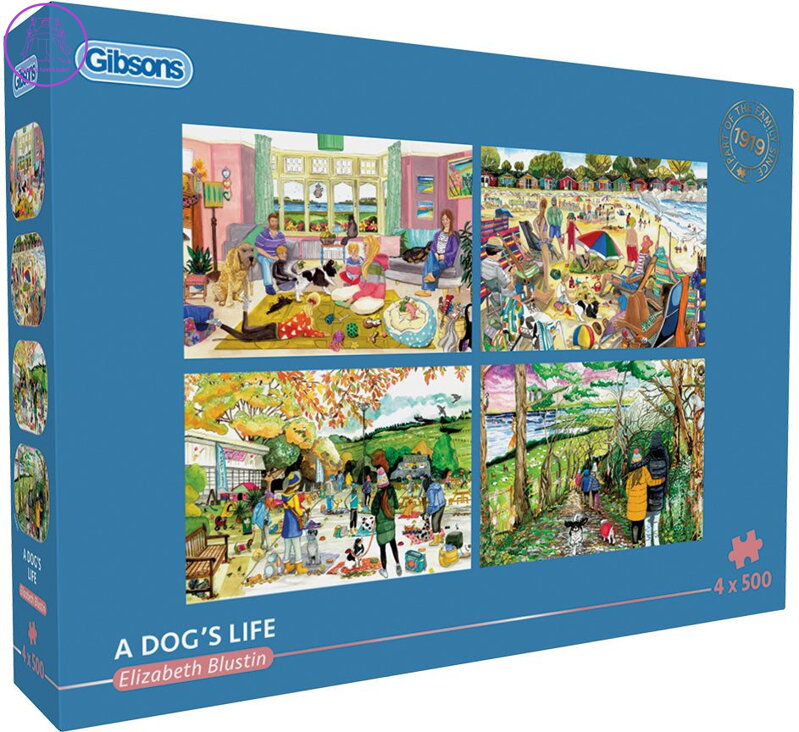 GIBSONS Puzzle Psí život 4x500 dílků GIBSONS Puzzle Psí život 4x500 dílků