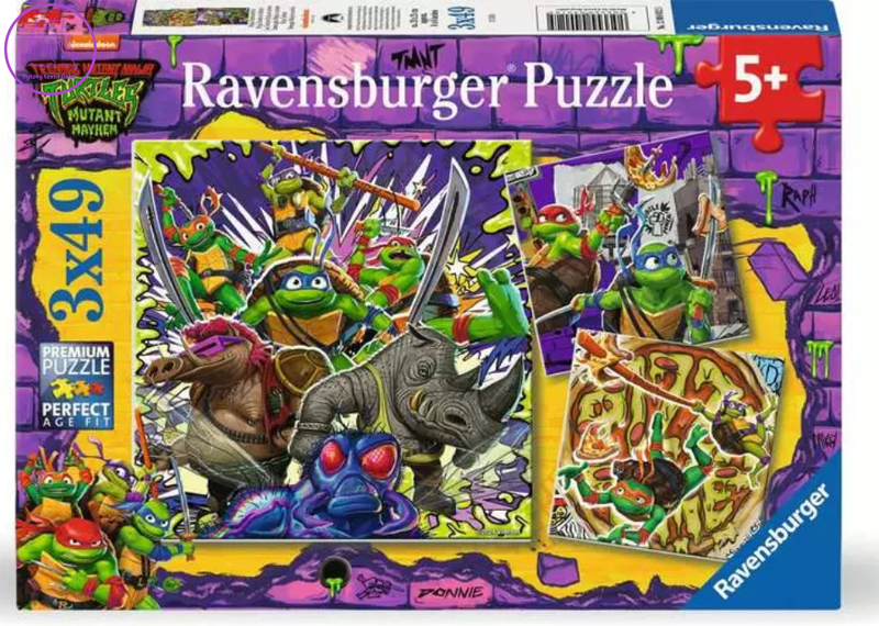 RAVENSBURGER Puzzle Želvy Ninja 3x49 dílků