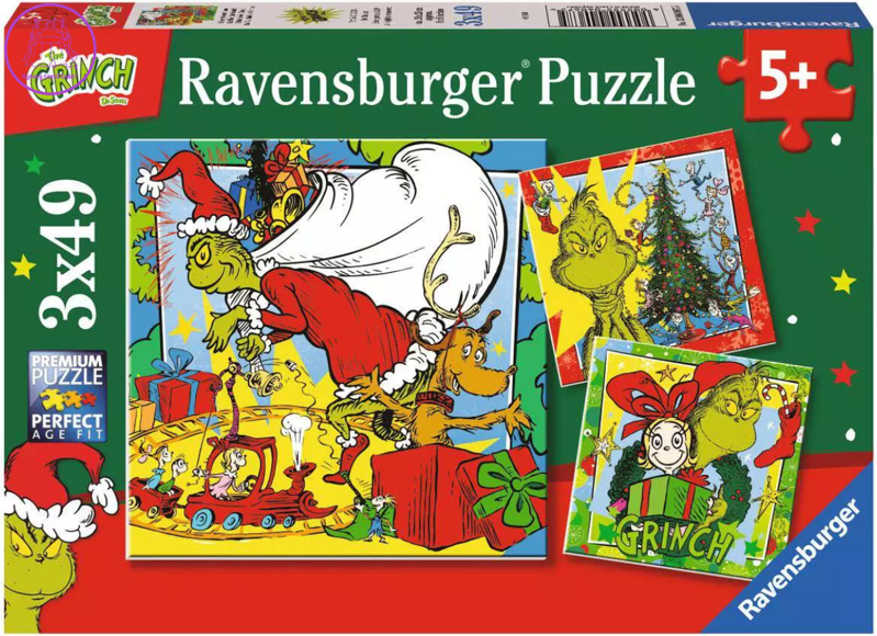 RAVENSBURGER Puzzle Grinch 3x49 dílků RAVENSBURGER Puzzle Grinch 3x49 dílků
