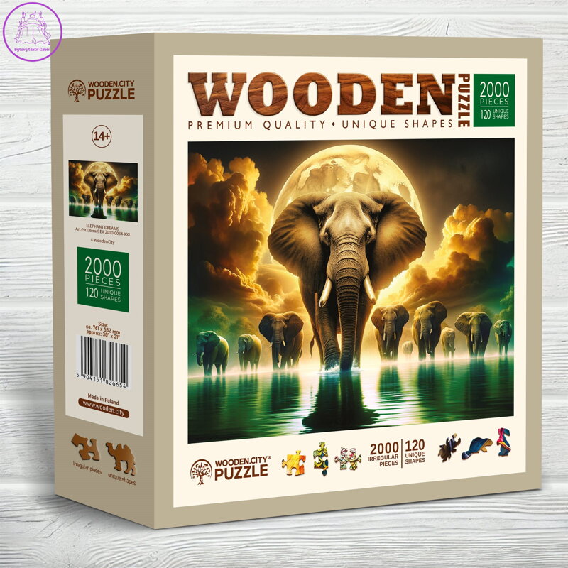 WOODEN CITY Dřevěné puzzle Sloní sny 2000 dílků