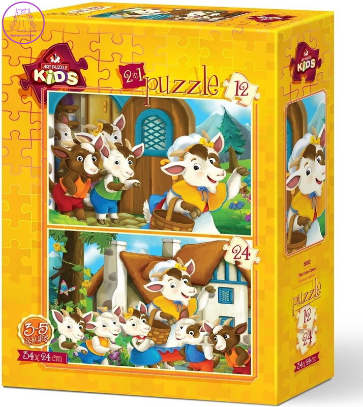 ART PUZZLE Puzzle Roztomilá telátka 12+24 dílků ART PUZZLE Puzzle Roztomilá telátka 12+24 dílků