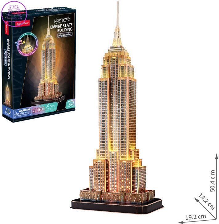 CUBICFUN Svítící 3D puzzle Noční edice: Empire State Building 37 dílků