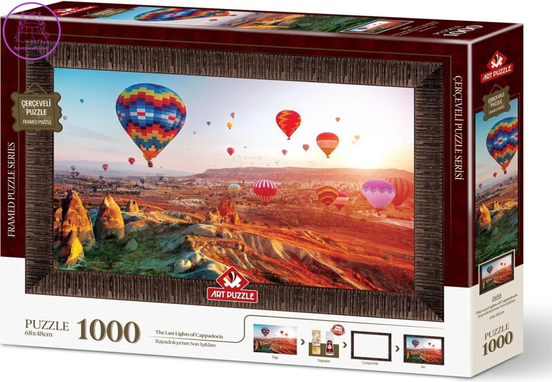 ART PUZZLE Puzzle s rámem a lepidlem 3v1 Balóny nad Kapadokií 1000 dílků