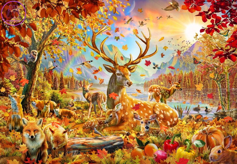 BLUEBIRD Puzzle Zvířátka na podzim 1000 dílků BLUEBIRD Puzzle Zvířátka na podzim 1000 dílků