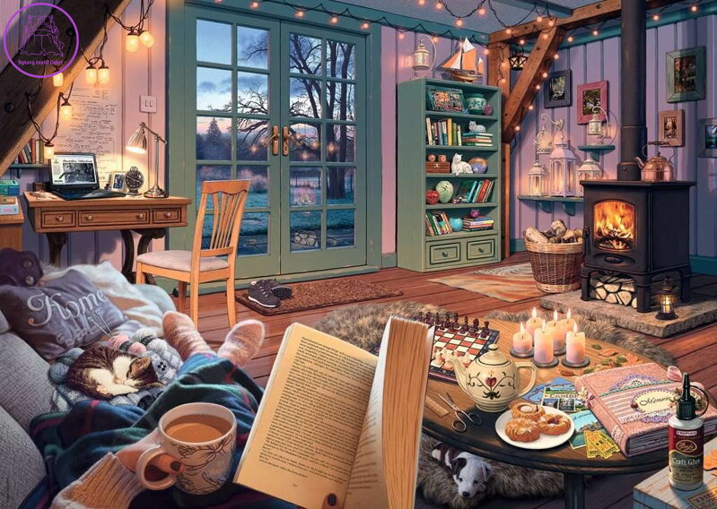RAVENSBURGER Puzzle Moje útočiště č.6: Útulný pokoj 1000 dílků RAVENSBURGER Puzzle Moje útočiště č.6: Útulný pokoj 1000 dílků