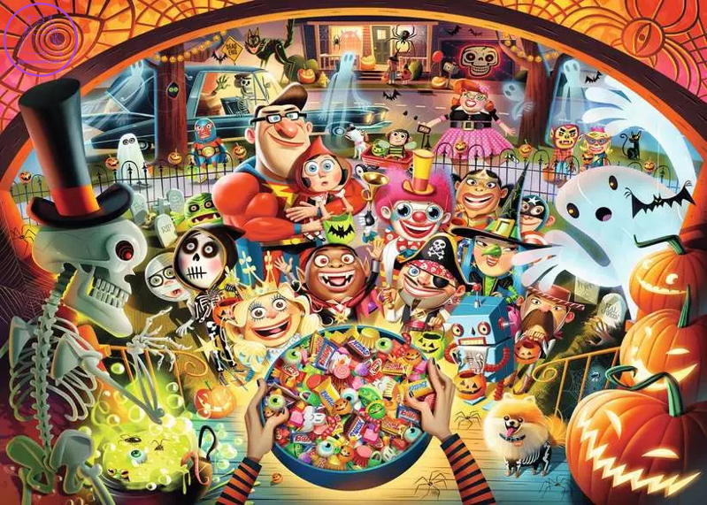 RAVENSBURGER Puzzle Halloweenské koledování 1000 dílků RAVENSBURGER Puzzle Halloweenské koledování 1000 dílků