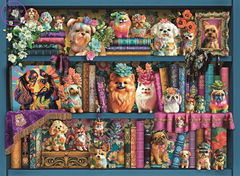 RAVENSBURGER Puzzle Roztomilí porcelánoví mopslíci 500 dílků RAVENSBURGER Puzzle Roztomilí porcelánoví mopslíci 500 dílků