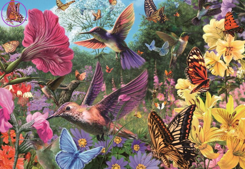 RAVENSBURGER Puzzle Svět kolibříků a motýlů 200 dílků RAVENSBURGER Puzzle Svět kolibříků a motýlů 200 dílků