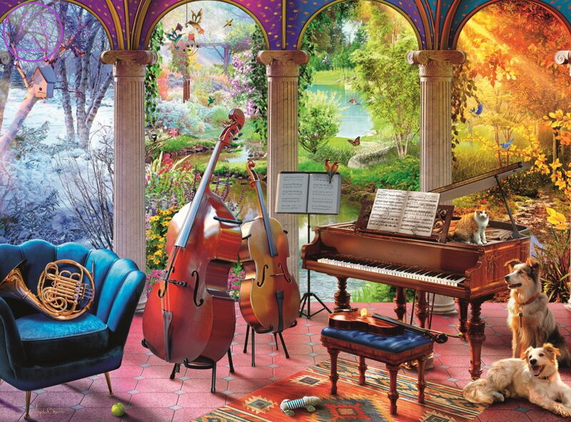 RAVENSBURGER Puzzle Hudba čtyř ročních období XXL 100 dílků RAVENSBURGER Puzzle Hudba čtyř ročních období XXL 100 dílků