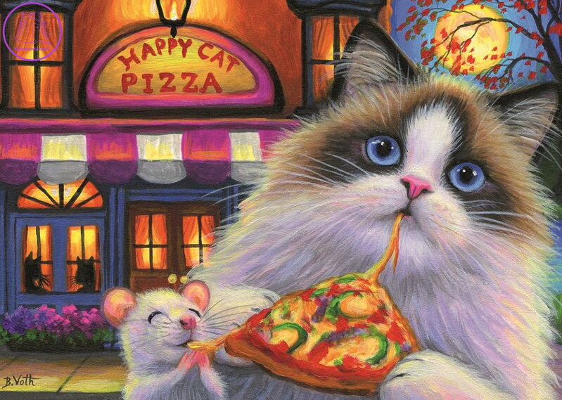 RAVENSBURGER Puzzle Pizza pro kočku - rozmanitost chutí 35 dílků RAVENSBURGER Puzzle Pizza pro kočku - rozmanitost chutí 35 dílků