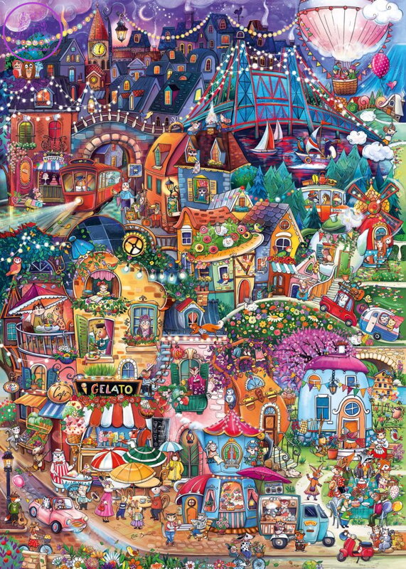 HEYE Puzzle Happy Town: Dobrý večer! 1000 dílků HEYE Puzzle Happy Town: Dobrý večer! 1000 dílků