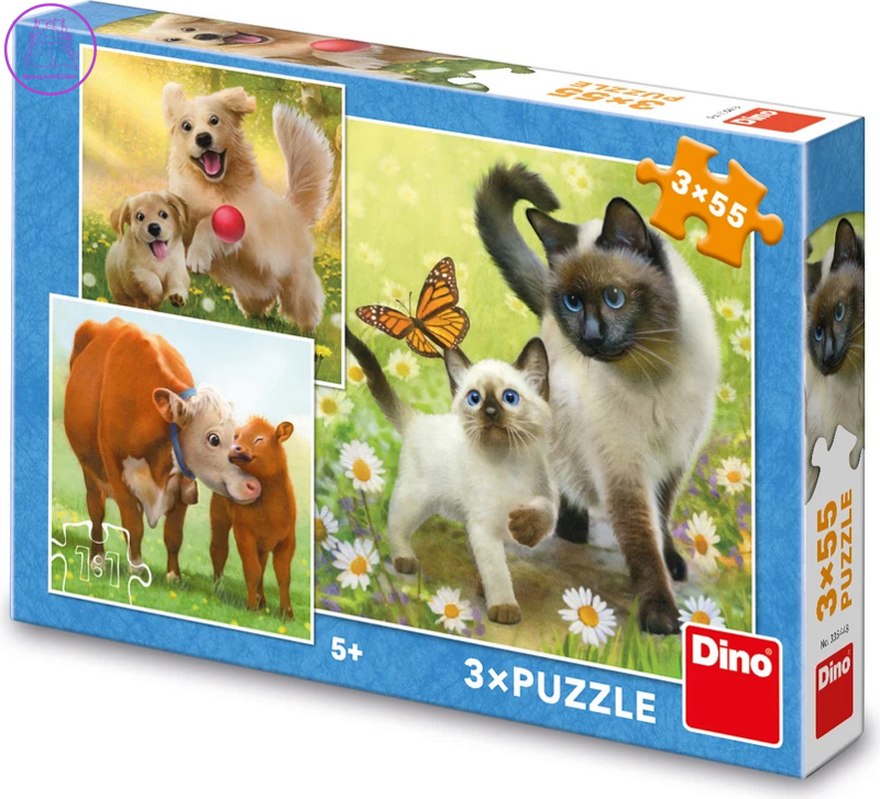 DINO Puzzle Rodinka 3x55 dílků DINO Puzzle Rodinka 3x55 dílků