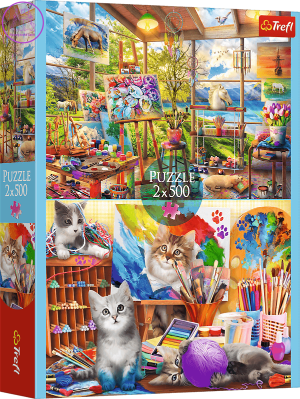 TREFL Puzzle Umění malování 2x500 dílků TREFL Puzzle Umění malování 2x500 dílků