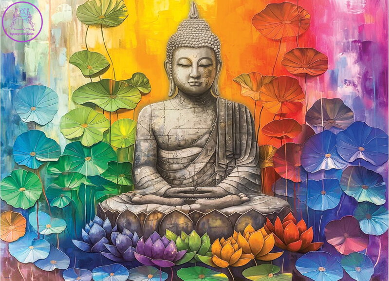 EUROGRAPHICS Puzzle Barevný Buddha 1000 dílků EUROGRAPHICS Puzzle Barevný Buddha 1000 dílků