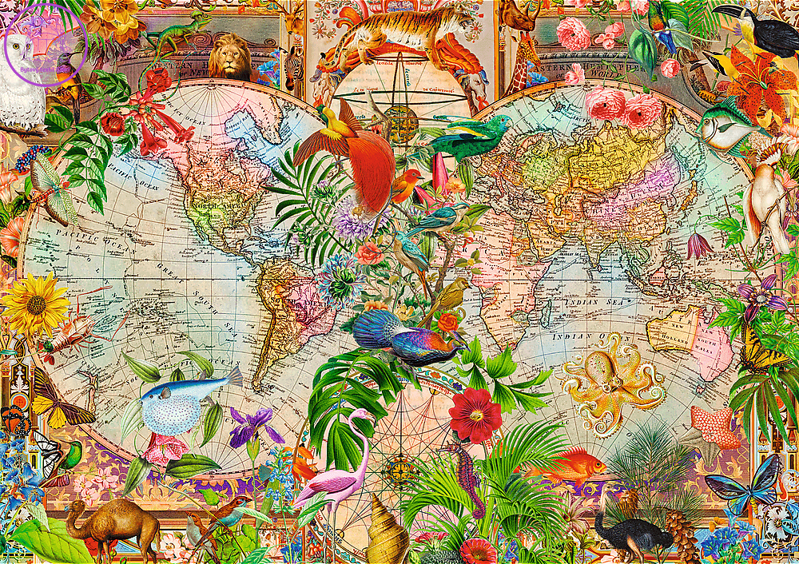 TREFL Puzzle Premium Plus Tea Time: Antická mapa světa 1000 dílků